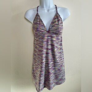 Athleta Space Dye Swim Cover up Dress M Open Back Athleisure Beach Active